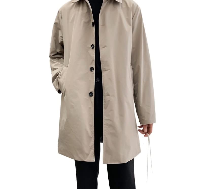 Oversized Heren Trenchcoats Casual Overjas Jas Mannelijke Tuniek Buttom Windjack Kleding Jas for Heren (Color : Beige, Size : 2XL(178-186cm)) - Image 6