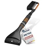 Upgrade4cars Rascador de Hielo para Coche Resistente | Premium Cepillo para Nieve No Raya la Pintura & Largo | Raspador de Parabrisas Ajustable Mango Ergonómico