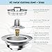 3-in-1 Kitchen Sink Drain Strainer & Stopper, Stainless Steel Food Catcher Plug with Filter Basket, Fits 3-1/2 Inch Drain Hole, Universal Sink Protector Cover, Anti-Clogging, Silver - 2Pack