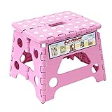 Maddott Super Strong Folding Step Stool, 8x6x7.5inch, Holds up to 180Lb, Pink