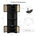 FiveWillowise 67''H Tall Corner Cabinet with Handmade Rattan Door, Rattan Storage Cabinet with Adjustable Shelves, Corner Bookshelf Space Saver for Barthroom, Kitchen, Living Room, Black