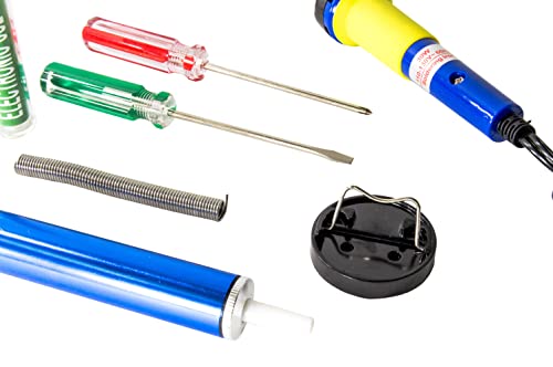 Soldering Iron Kit With Portable Storage Case - Includes 30W Soldering Iron, Iron Stand, Solder, Desolder Pump, And 2 Screwdrivers By Ex Electronix Express #TOP3