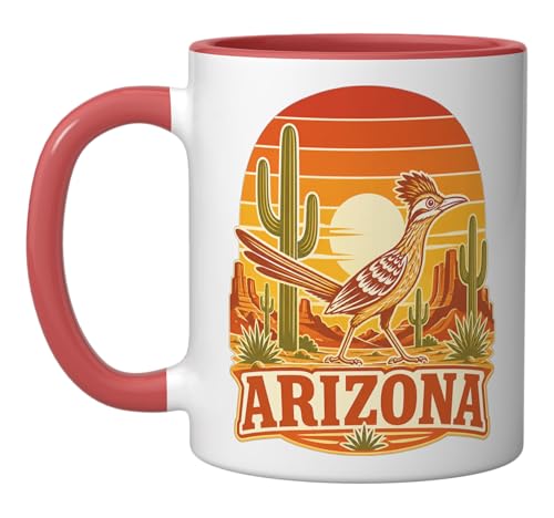 Taza de cerámica con diseño Arizona Cactus rojo/blanco miniatura 1
