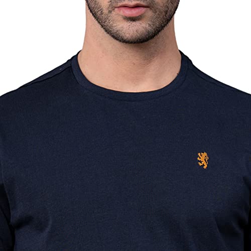 Image of Red Tape Solid Navy Round Neck T-Shirt for Men | Premium Comfort | Versatile Everyday Essential