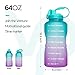 Venture Pal Large 64 oz (When Full) Motivational BPA Free Leakproof Water Bottle with Straw & Time Marker Perfect for Fitness Gym Camping Outdoor Sports-64oz-Green/Purple Gradient