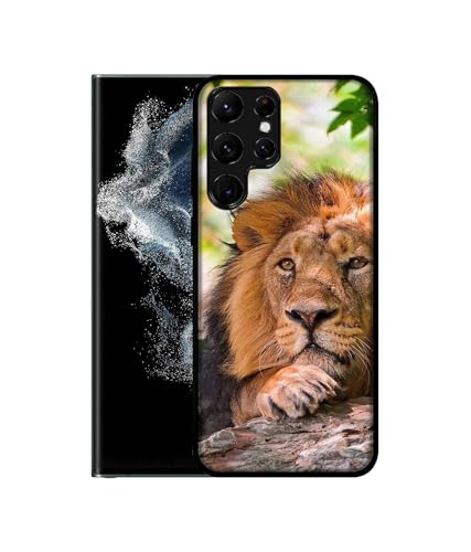 Image of Tiger Pattern Print Design Premium 2D Printed Metal Back Case Cover for Samsung Galaxy S22 Ultra 5G