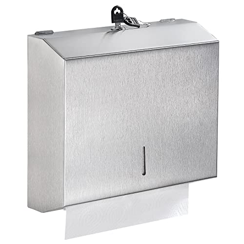 Paper Towel Dispenser Wall Mount Commercial, C Fold Multifold Hand Paper Towel Dispenser, Stainless Steel Tissue Holder #TOP4