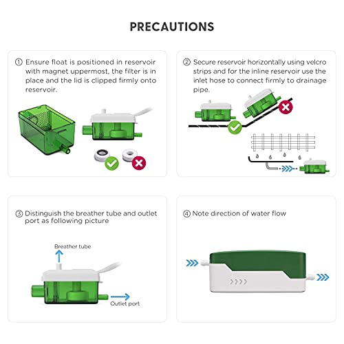 Fujiwara Condensate Pump, Mini Split Automatic Condensation Drain Removal Quiet Pump,For Hvac,Air Conditioner,Dehumidifier,Furnance,Ice Maker,Suitable For A/C 1-5Hp 3700W (Fuj—40S) #TOP4