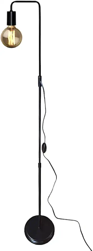 Luminária de Chão Estilo Retrô Ideal para Sala e Quarto - Pode Utilizar Lâmpadas de Filamento - Preto