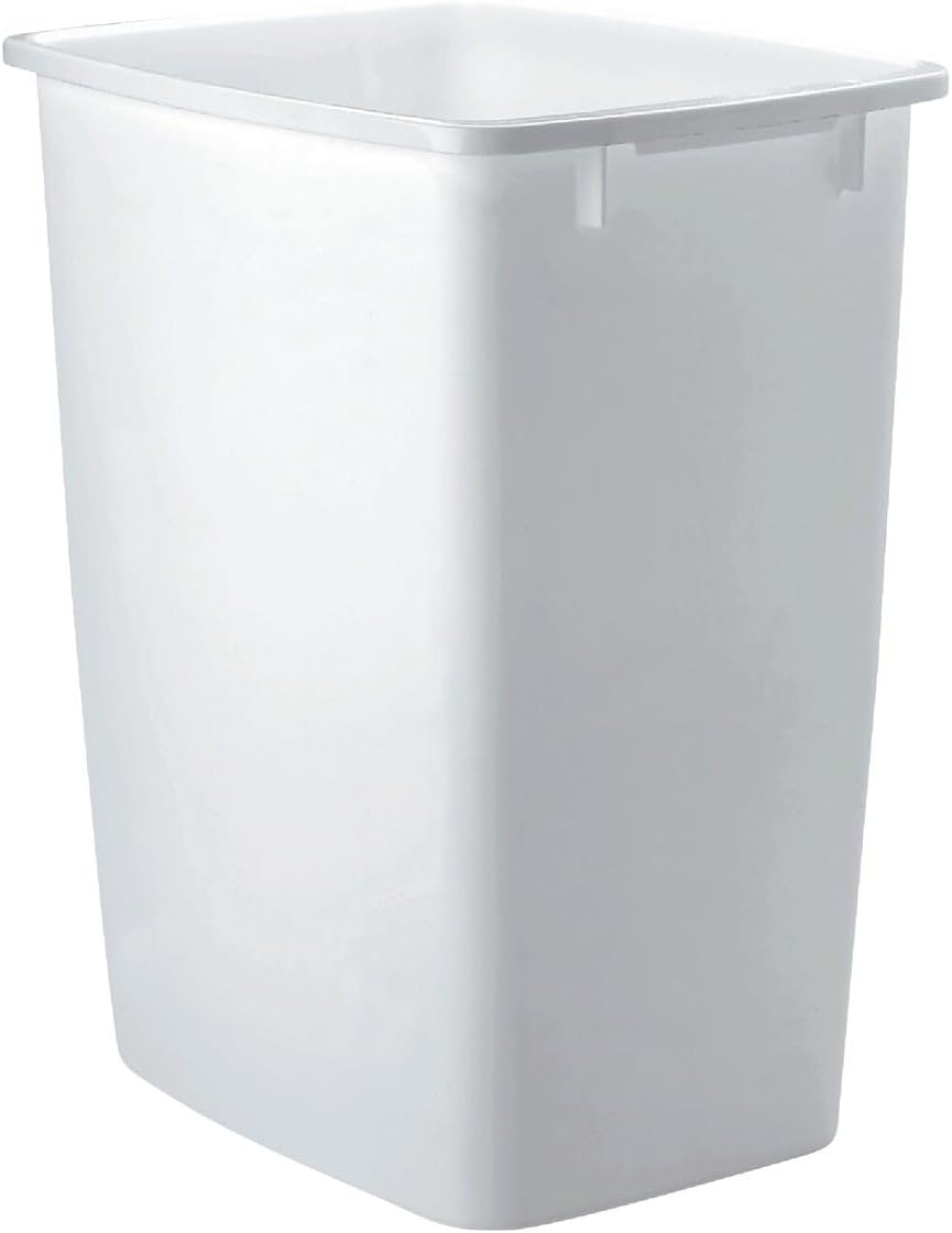 Rubbermaid 2806-TP-WHT Plastic Kitchen Wastebasket, White, 36-Qt. - Quantity 6