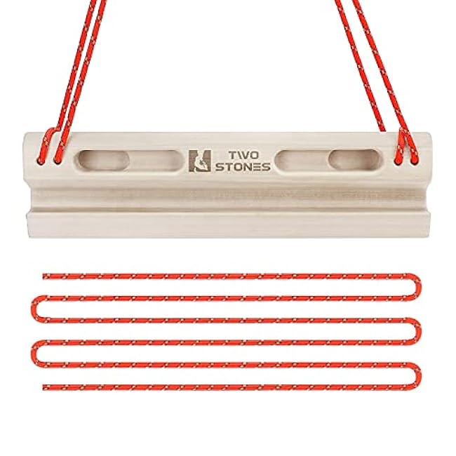 TWO STONES Portable Fingerboard as Rock Climbing Training Boards with Edges and Pockets, Portable Climbing Hangboard as Rock Climbing Finger Strengthener Training Indoor and Outdoor (CJ-HB2024)