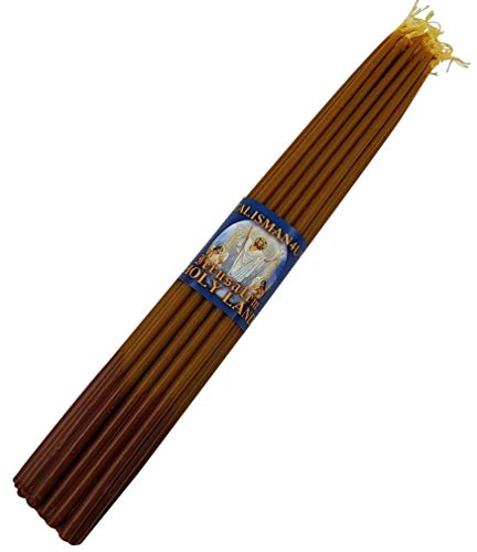 33 Natural Beeswax Taper Candles 11  Tall Blessed Church Jerusalem Holy Land Candles