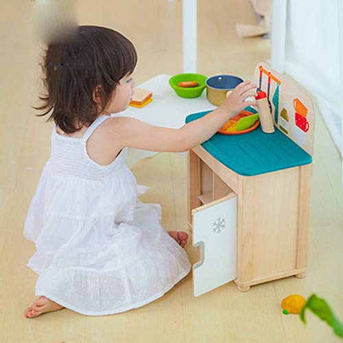 LLSDLS Hölzernes Spiel-Nahrungsmittel-Set - Spielen Sie Spielküche - Holz, das Playset spielt – Bild 2