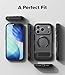 Ringke UX Magnetic for iPhone 17 Pro Max Case, [Compatible with MagSafe] Rugged Cover with Stainless Steel Kickstand, Powerful Magnet - Smoke Black