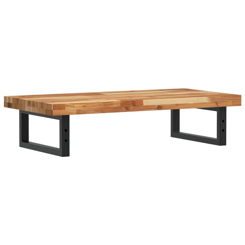 Estantería para lavabo de pared de acero y madera de acacia, 60 x 40 cm, 2 soportes, ahorra espacio, resistente, versátil para baño y lavabo