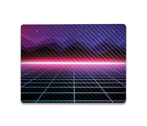 Image of MightySkins Carbon Fiber Skin Compatible with Microsoft Surface Laptop Go 3 (2023) Full Wrap Kit - Synthwave | Protective, Durable Textured Carbon Fiber Finish | Made in The USA