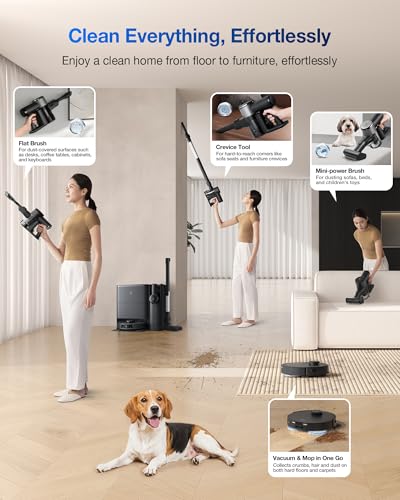 Image of ECOVACS DEEBOT T30S Combo Complete Robot Vacuum and Mop, 11000Pa, ZeroTangle Technology, TruEdge Adaptive Edge Mopping, Hot Water Mop Washing, Self-Emptying, Self Refilling, Auto-Mop Lifting