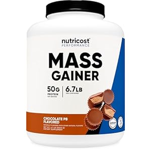 Nutricost Mass Gainer (Chocolate Peanut Butter Flavor, 6.7 LBS) 50 Grams of Protein Per Serving – Non-GMO