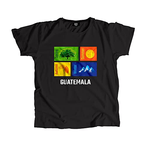 T-shirt Guatemala Seasons noir vêtements unisexes mode casual été pour homme femme