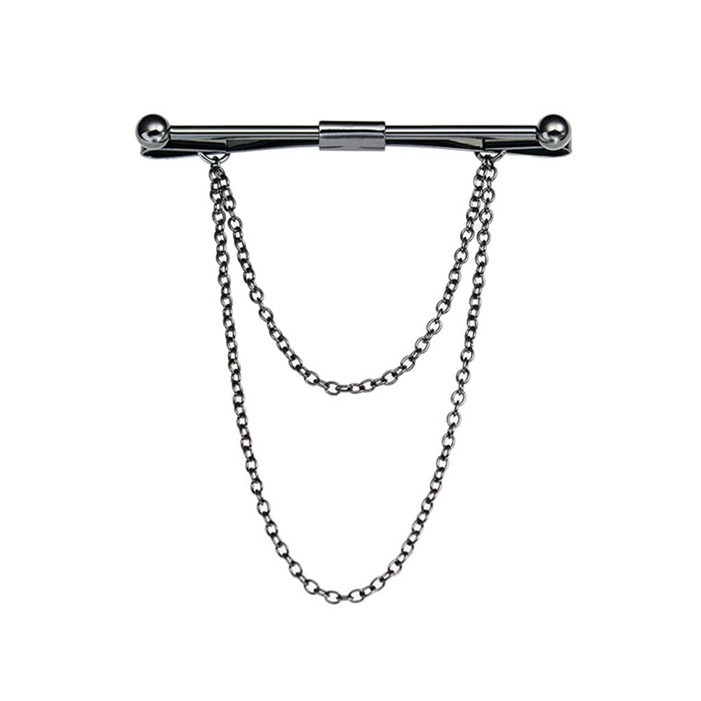 Camisa Collar Stay Pins Broche Cadena de metal Borla Corbata francesa Pin Bufanda Hebilla Clip Suave Hombres Masculinos