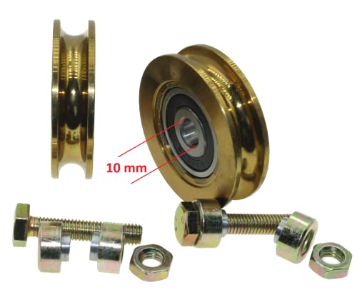 Steel Gate Wheel-59 Round R59-10-10, Galvanized, 10 mm Groove-10 mm Bearing