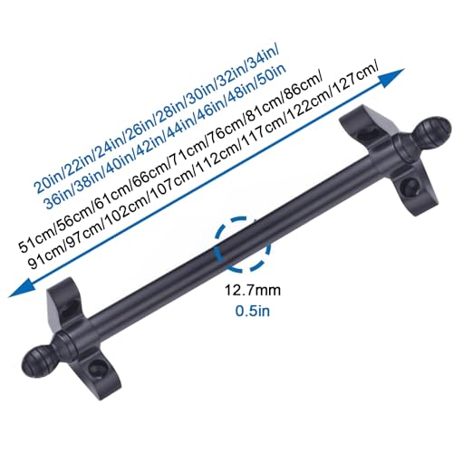 Tiges de couloir pour tapis d'escalier en laiton massif noir élégant