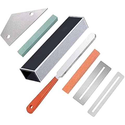 Guitar Luthier Tool Including Fret Leveling Beam Sanding Leveler Beam, Guitar Fret File, Stainless Steel Fret Rocker and Fingerboard Guards Protectors, Grinding Stones Cover