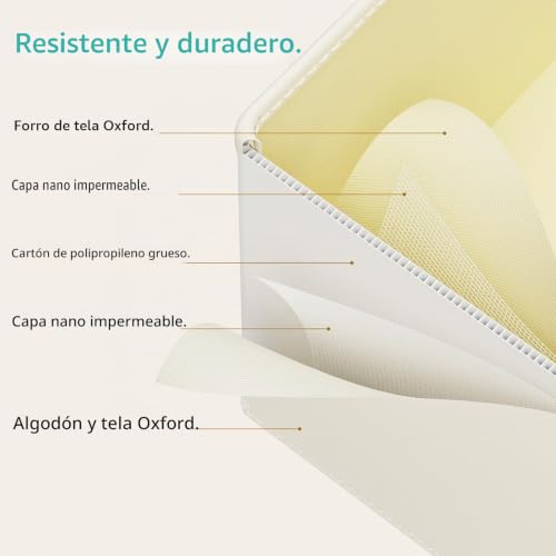 Caja organizador de ropa bajo cama con diseño textil beige de alta capacidad pack de 2 5