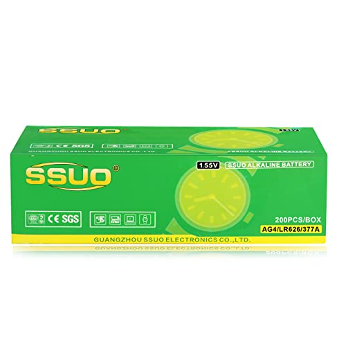 Image of SSUO1.5V Alkaline Button Batteries 377A, LR626, SR626SW, 364A AG4 Universal Watch Battery Cells 364A LR60 SR60 364A (Pack of 10) Suitable for Unisex Wrist Watches