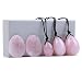 Banshren 5 Piece Rose Quartz Healing Crystals Set, 3 Rose Crystal Quartz Drilled Eggs in Graduated Sizes for Kegel Exercise or Vaginal Training (Small, Medium, Large) & 2 Worry Stones for Meditation