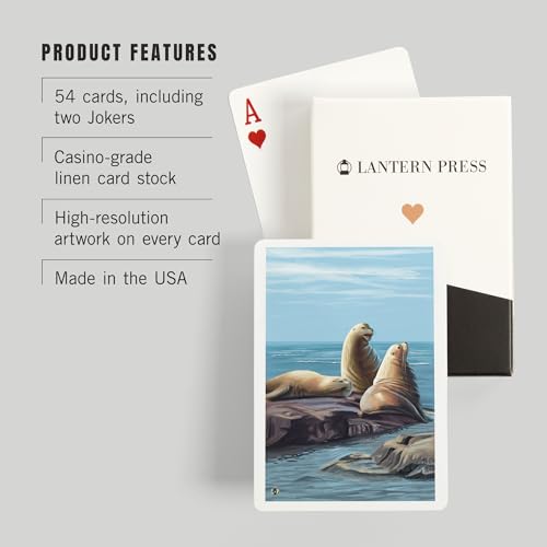 Deck de cartas Sea Lions, 52 naipes tamaño póker miniatura 3