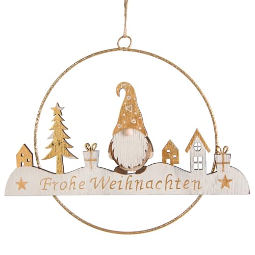 Logbuch-Verlag Frohe Weihnachten Türkranz Wanddekoration Holz Metall...