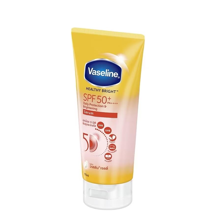 Image of Vaseline Healthy Bright Daily Protection Brightening Serum 170ml - SPF50+ PA++++ Sunscreen Lotion for UV Protection & Radiant Skin