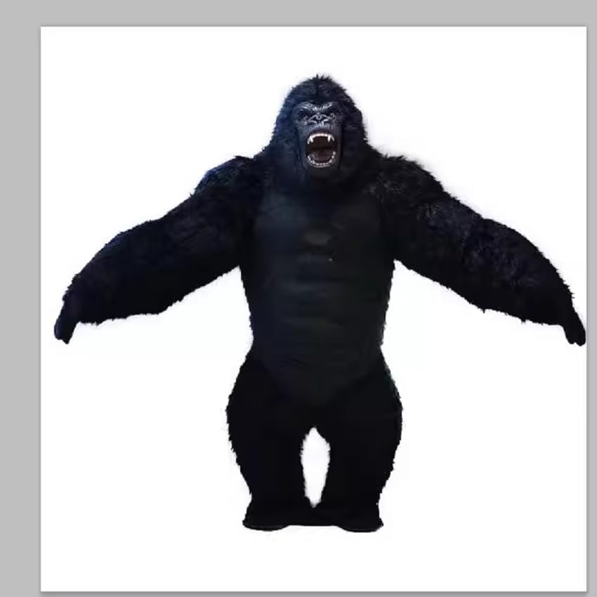 Gorilla King Kong Inflatable Costume, Adults, Unisex-Youth, One Size, Acrylic, Pull On, King Kong, COSTUME_OUTFIT