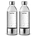 Produktbild Aarke 2er-Pack PET-Flaschen für Wassersprudler Carbonator 3, BPA-frei mit Details in Edelstahl, 1000ml