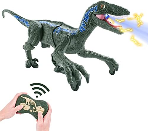 V&V.Fashyi Robot Dinosaur Toys for Kids 6-7, Realistic Remote Control Dinosaur for Boys 6-7, Remote Dinosaur Toys for Kids, Jurassic Walking Dinosaur Toys, Interactive Roaring Dinosaur Toy