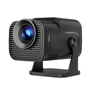 Mini Projector Portable with Android 11, Smart Projector 1080P Full HD 4K Support, Outdoor Projector Wifi6 BT5.0 300ANSI 12000Lumens, 180°Rotatable Projector for Phone/Laptop/TV Stick (Black)