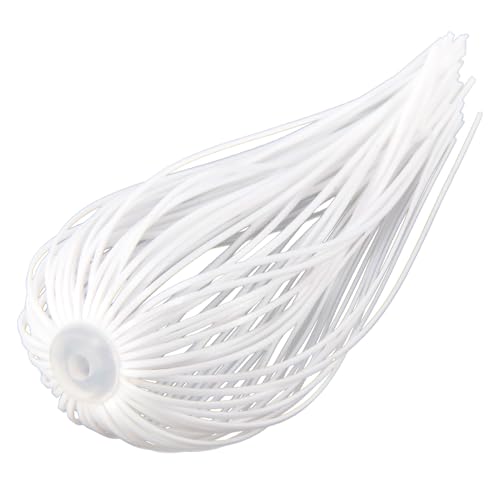 Dr.Fish 15 Pack Replacement Jig Skirts 88-Strands Silicone Fishing Umbrella Skirts Quick Change for Spinnerbaits Bass Jig Lures Making Accessories Pure White
