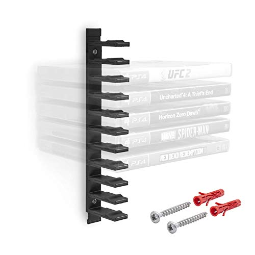 Mobilefox Floating Wandhalterung Blu Ray Halterung Schwarz passend für Sony PlayStation PS4 PS5 Spiele