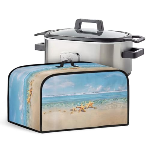 YUVAMAGIMO Beach Starfish Slow Cooker Dust Cover Fine Kitchen Utensils Protective Cover Foldable Portable Appliance Dust Cover Suitable for Home Kitchen Pot Decorative Accessories