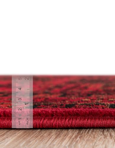 Alfombra decorativa Rugs.com 5' x 8' roja rectangular miniatura 7
