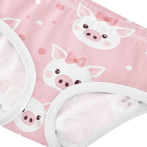 Wusikd Pig Faces Girls' Underwear Cotton Pink Girls Briefs Soft Toddler Underwear 2T4