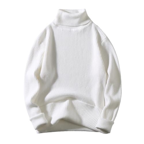 Men's Turtleneck Sweater Knit Pullover for Autumn and Winter Slim Fit Casual Jumper Warm Rollneck Sweater