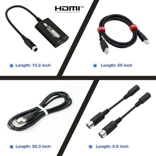 Image of BITFUNX SEGA Genesis /Megadrive /SNK HDMI Adapter - Supports RGBS to 1080P HDMI Upscaler and 16:9 /4:3 Switch, Plug & Play Video Game Adapter with No Lag, for Genesis MD1 /2 SNK
