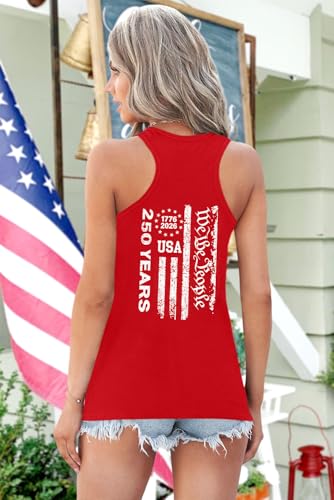 Image of Ithalt Womens American Flag Shirts 4th of July Outfits USA T-Shirt Patriotic Tank Shirt Fourth of July Sleeveless Tops