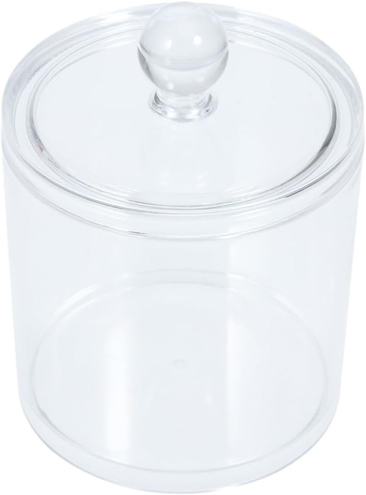 Cotton Swab Storage Jar with Lid for Cosmetic Brush