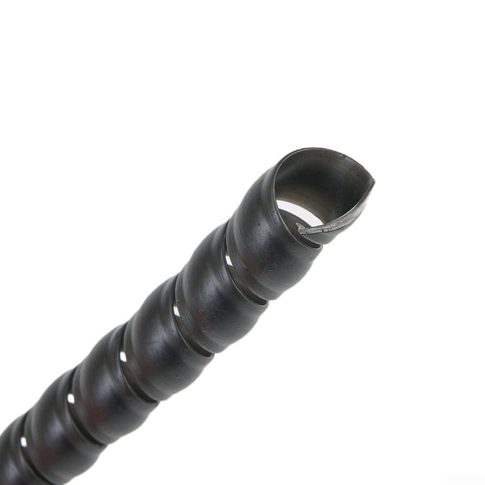 Manguera protectora de alambre enrollado en espiral D20 mm, 25 m, tubo de gestión de cables de polipropileno negro para organizar cables eléctricos, mangueras hidráulicas y electrodomésticos en la