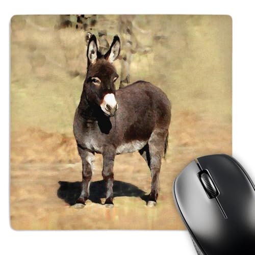 Tapis de souris motif âne pour bureau d'ordinateur portable et espace de télétravail