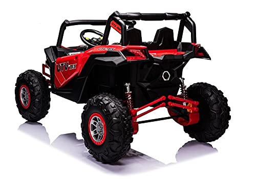 Buggy XMX UTV-MX elettrico per bambini, 24 V - 4 motori da 24 V, ruote in gomma, colore rosso, RC