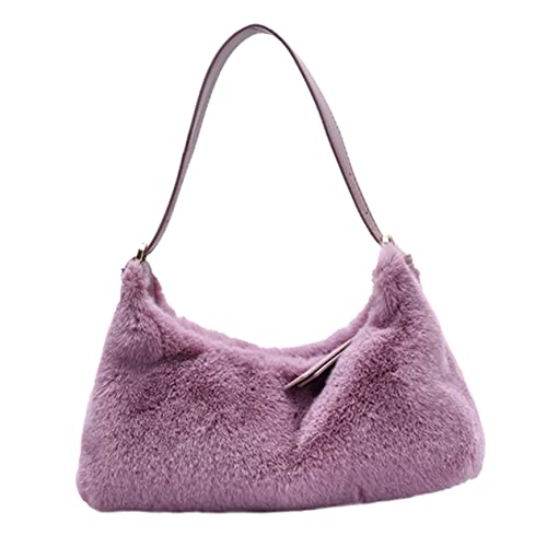 Sac seau en peluche fausse fourrure blanche mini sac à main bandoulière femme